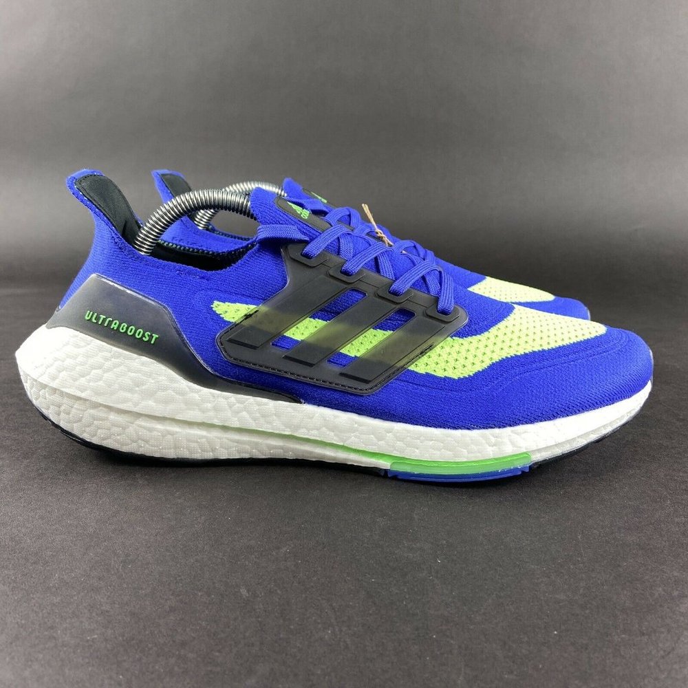 Adidas Men's Ultraboost 21 Sonic Ink Black Screaming Green Shoes S23873 Sz 11.5